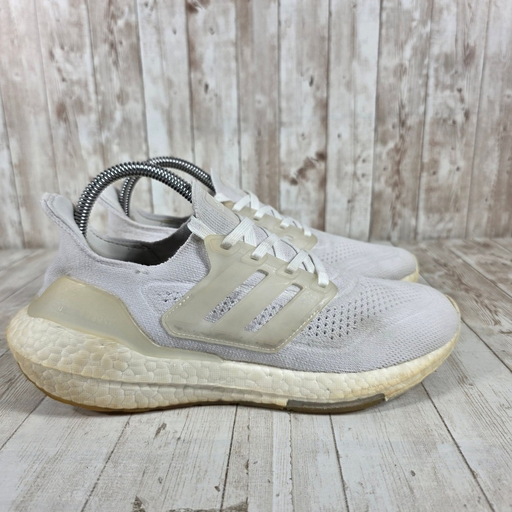 Adidas Ultraboost 21 Women 7.5 White Grey‎ Running Shoes FY0403 Primeknit Boost